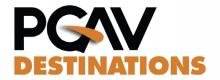 A logo for PGAV Destinations